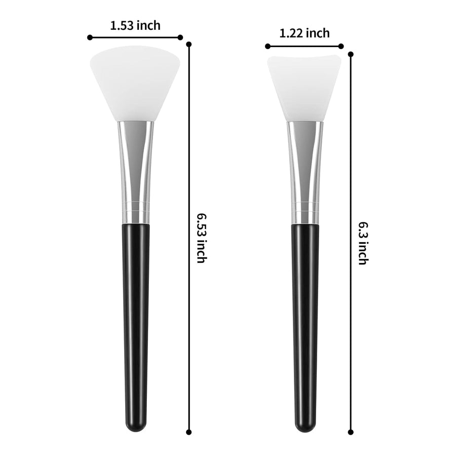 4PCS Silicone Face Mask Brush Applicator, Flexible Silicone Brush for Face for Mud, Clay, DIY Mask, Body Lotion, BB Cream (Black)