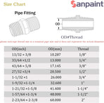 4 pcs Solid Brass Pipe Fitting, Hex Nipple, 1/4" x 1/4" NPT Male Pipe Adapter (O.D x O.D: 1/2'' x 1/2'')