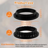 6 Pack E26 Lamp Shade Rings - E26 Light Socket Shade Rings Collar Ring,- 34mm (1-3/8") & 39mm (1-1/2") 2 Sizes Black Threaded Reducer Collar Ring for Light Socket, Hanging Lamp Holder Parts