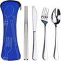 Portable Silverware Set with Case,  Travel Camping Utensils Set, Premium Stainless Steel Travel Cutlery Set