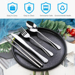 Portable Silverware Set with Case,  Travel Camping Utensils Set, Premium Stainless Steel Travel Cutlery Set
