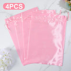4Pcs Wig Bags with Satin Drawstring,Pink Wig Bags Storage for Wigs Extension Bundle