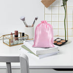 4Pcs Wig Bags with Satin Drawstring,Pink Wig Bags Storage for Wigs Extension Bundle