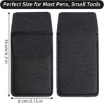 2 Pack Pocket Protector for Men Shirt, Black PU Leather Organizer Pouch Multipurpose Pocket Pen Holder for Pens Pencils & Cards Fits Shirt & Lab Coat Pockets