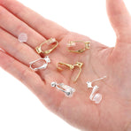 8Pcs Earring Converters Pierced to Clip on,Non-Pierced Earring Clips with 8 Silicone Pads,Convert Stud Earrings to Clip on for Non Pierced Ears (Silver, Gold)