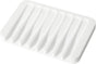 Soap Dish Shower Waterfall Soap Tray Holder for Bathroom, Kitchen, Counter Top, Flexible Silicone, Keep Soap Bars Dry, Easy Cleaning - White