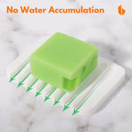 Soap Dish Shower Waterfall Soap Tray Holder for Bathroom, Kitchen, Counter Top, Flexible Silicone, Keep Soap Bars Dry, Easy Cleaning - White