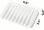 Soap Dish Shower Waterfall Soap Tray Holder for Bathroom, Kitchen, Counter Top, Flexible Silicone, Keep Soap Bars Dry, Easy Cleaning - White