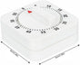 White Timer Clock Square 60-Minute Mechanical Kitchen Timer Wind up Visual Cooking Clock with Loud Alarm No Batteries Required Ideal for Cooking Baking and Kitchen