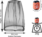 2 Pack Mosquito Head Net Mesh for Insect, Face Neck Fly Netting Hood from Bugs Gnats Noseeums Screen Net for Hiking, Outdoors, Fishing, Gardening, Black