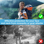 2 Pack Mosquito Head Net Mesh for Insect, Face Neck Fly Netting Hood from Bugs Gnats Noseeums Screen Net for Hiking, Outdoors, Fishing, Gardening, Black