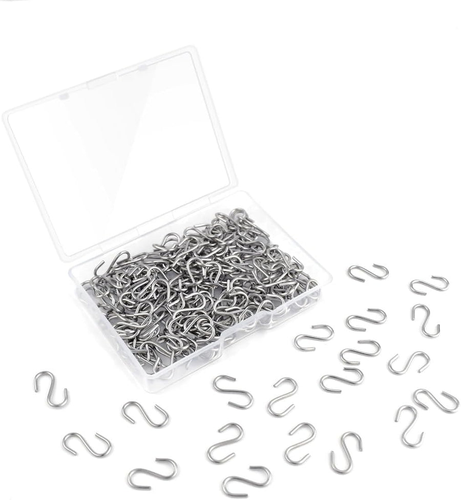 100 Mini S Hooks - Metal Shaped Hangers for Crafts, Jewelry & DIY Key Chains
