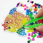 Three-Color Plastic Fuse Beads Tweezers Handmake Crafts, Manual DIY Creative Craft Game Tool for Kids(1 Pack of 6 Tweezers,White,Green,Blue)