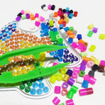Three-Color Plastic Fuse Beads Tweezers Handmake Crafts, Manual DIY Creative Craft Game Tool for Kids(1 Pack of 6 Tweezers,White,Green,Blue)
