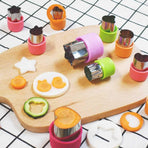 11Pcs Vegetable Cutter Shapes Set Mini Cookie & Fruit Pie Stamps Mold Stainless Steel Cutters Food for Kids Baking and Supplement Tools Accessories Christmas Gift