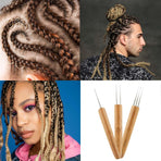 3 Pcs Dreadlock Crochet Hooks - Hook Tool for Hair Locs & Dread Braids 0.5Mm Braid Craft Weaving Needles with Interlocking