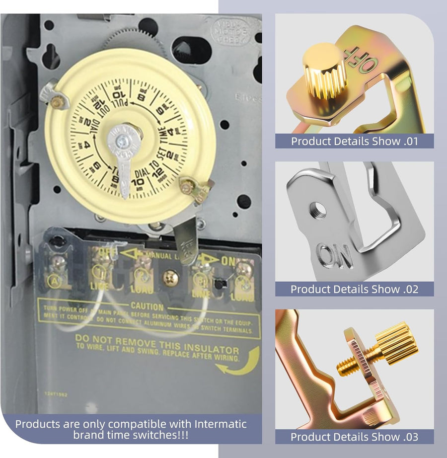 Pool Timer On Off Clips 10 PCS/5 Pairs Time Switch Replacement Trippers Kit 156T1978A Pool Pump Timers Tripper Compatible with Intermatic T100 Series T101 T104 Timers Parts