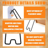 4Pcs Picture Frame Stand - Black Metal Table top easel -Heavy Duty Picture Holder Stand with Self-Adhesive for 5.9 to 10.2 inch Picture Frame Easel 5.12“ x 2.17” - Top-Down View