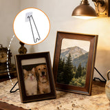 4Pcs Picture Frame Stand - Black Metal Table top easel -Heavy Duty Picture Holder Stand with Self-Adhesive for 5.9 to 10.2 inch Picture Frame Easel 5.12“ x 2.17”