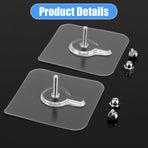 20 PCS Quick Stick Studs for Hanging Adhesive Wall Hooks Wall Hangers Self Adhesive Hooks Without Nails Screw Free Sticker, Seamless Screws for Mount, Reusable for Kitchen, Bathroom, Home, Office
