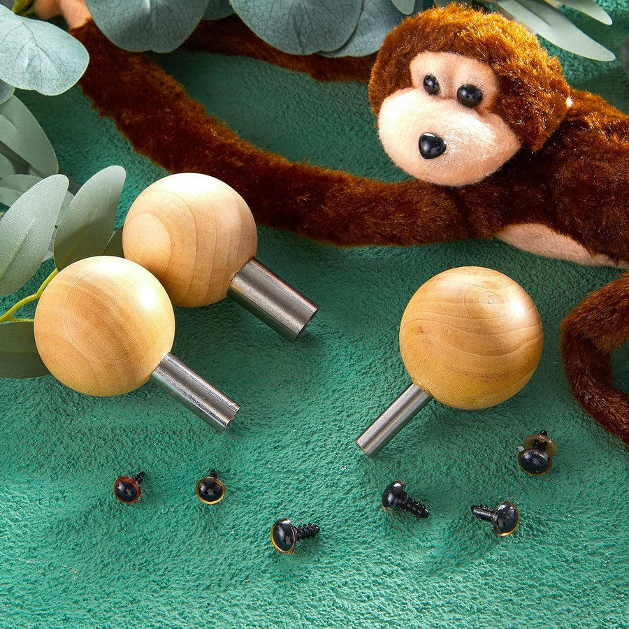 Amylove 3 Pcs Safety Eye Tool Auxiliary Tool for Attaching Safety Eyes for Crocheting Crochet DIY Stuffed Animal Install Doll Making Supplies Craft, 3 Size
