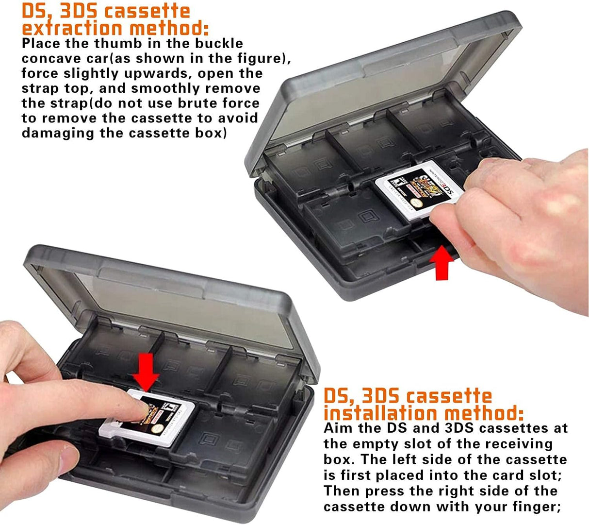 Black 26-in-1 Game Holder Case Fits up to 22 Games 2 SD Cards 2 Micro SD/TF Cards and 2 Stylus Pens for NEW 3DS / 3DS XL / 3DS LL