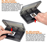 Black 26-in-1 Game Holder Case Fits up to 22 Games 2 SD Cards 2 Micro SD/TF Cards and 2 Stylus Pens for NEW 3DS / 3DS XL / 3DS LL - Close-Up Angle
