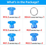 10 Pieces Faucet Aerator Key, Aerator Wrench with a Ring for Easy Storage Removal Wrench Tool for M16.5 M18.5 M21.5 M22.5 M24 5 Set (Pack of 2)