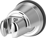 Vacuum Suction Cup Shower Head Holder, Removable Shower Wand Bracket, Adjustable Height & Wall Mount ABS Plastic Suction Holder for Handheld Shower Head, Chrome Finish