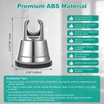 Vacuum Suction Cup Shower Head Holder, Removable Shower Wand Bracket, Adjustable Height & Wall Mount ABS Plastic Suction Holder for Handheld Shower Head, Chrome Finish