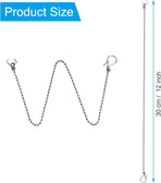 3 Pack Universal Toilet Flapper Chain Replacement Kit,Stainless steel,Including 12-Inch Chain,Hook,Ring
