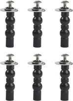 6 Pack Universal Toilet Seat Hinges Screw - Blind Hole Fixings Expanding Rubber Top Fix Nuts for Top Mounting - 3 Pairs With Two Expandable Ball