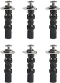 6 Pack Universal Toilet Seat Hinges Screw - Blind Hole Fixings Expanding Rubber Top Fix Nuts for Top Mounting - 3 Pairs With Two Expandable Ball