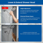 All Metal 6 Inch Shower head Extension, Solid Brass Shower Arm Extension shower Head Extender, Water Outlet Lowers Existing Shower Head Shower Pipe Extension, Chrome Finish