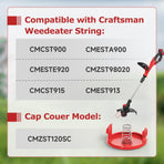 CMZST120SC String Trimmer Spool Cap for Craftsman Weed Eater CMCST900, CMEST913, CMESTE920, CMZST98020, CMESTA900, CMCST915, (4 Cap, 4 Spring)
