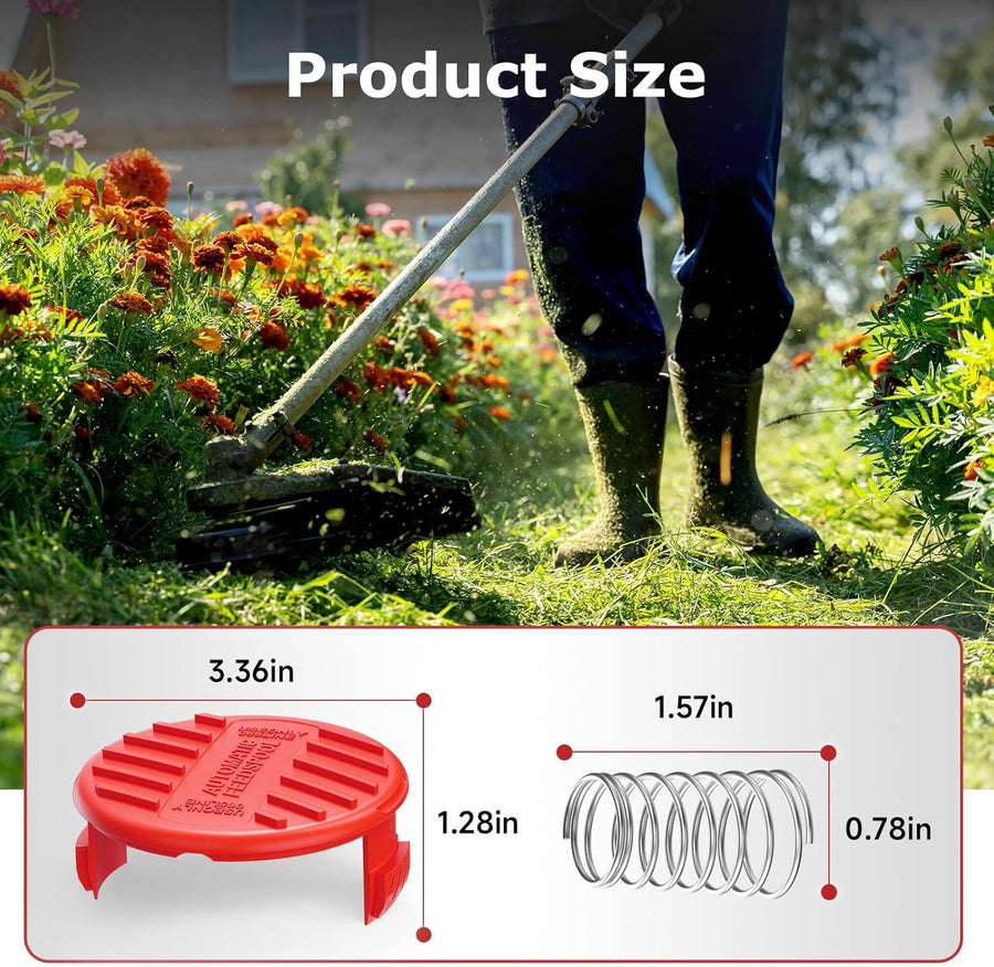 CMZST120SC String Trimmer Spool Cap for Craftsman Weed Eater CMCST900, CMEST913, CMESTE920, CMZST98020, CMESTA900, CMCST915, (4 Cap, 4 Spring)