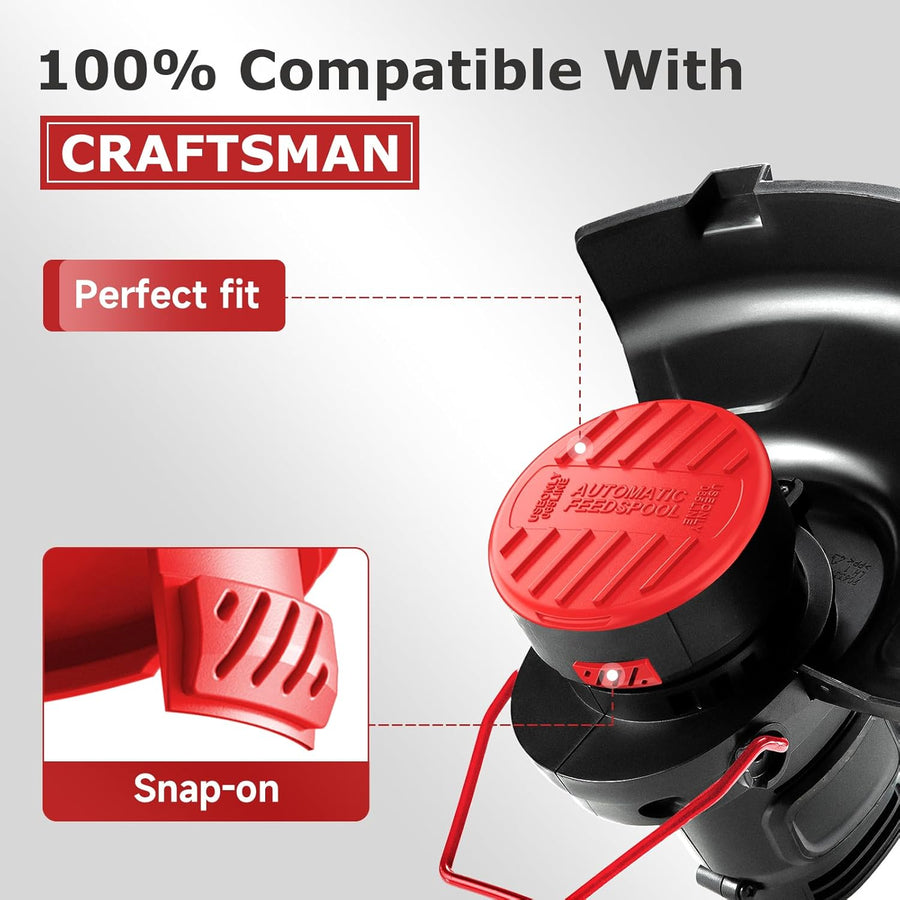 CMZST120SC String Trimmer Spool Cap for Craftsman Weed Eater CMCST900, CMEST913, CMESTE920, CMZST98020, CMESTA900, CMCST915, (4 Cap, 4 Spring)