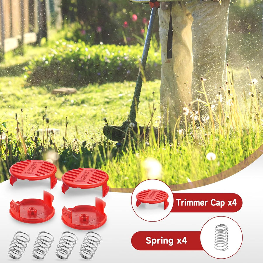 CMZST120SC String Trimmer Spool Cap for Craftsman Weed Eater CMCST900, CMEST913, CMESTE920, CMZST98020, CMESTA900, CMCST915, (4 Cap, 4 Spring)