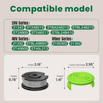Trimmer String Spool Compatible with Greenworks, 0.065" 16Ft Single Line Auto-Feed String Trimmer Spools for Greenworks Weed Eater, Weed Wacker String Replacement Parts (3 Pack)