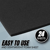 24 Ct Sheets Black EVA Cosplay Foam in 9” x 12’’ Sheets; High Density Thick Foam 85 kg/m³, 2mm (1/12”); Great for Costumes, Props, Armor, Masks, Arts and Crafts Projects - 45-Degree Angle