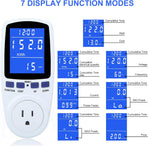Upgraded Watt Power Meter Plug Home Electrical Usage Monitor Consumption, Energy Voltage Amps Kill Tester with Backlight, Overload Protection, 7 Modes Display