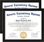 8.5x11 Diploma Frame, Black Picture Frame with Clear Plexiglass, 2 Pack Certificate Frame for Tabletop or Wall Display, 8.5x11 Document Frame, High School Diploma Frames