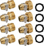 Garden Hose Repair Connector with Clamps, Fit for 3/4" or 5/8" Garden Hose Fitting, 4 Set