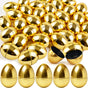 30 Pcs Gold Easter Eggs,2.3" Bulk Plastic Metallic Empty Easter Eggs,Fillable Shiny Golden Easter Egg for Easter Hunt Supplies,Basket Stuffers,Party Favor