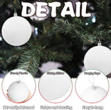 Large 4 in White Glitter Christmas Ornament Balls(4 Pcs),Xmas Sequin Christmas Ball,White Sparkly Hanging Ball Ornament for Tree Home Wedding Party Decor,Winter Theme Tree Decoration - Side View