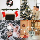 Large 4 in White Glitter Christmas Ornament Balls(4 Pcs),Xmas Sequin Christmas Ball,White Sparkly Hanging Ball Ornament for Tree Home Wedding Party Decor,Winter Theme Tree Decoration - 45-Degree Angle