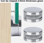 Upgraded 3-5mm Frameless Mirror Mounting Hardware 4 Pack Dual-Screw Fixing Mirror Mounting Kit with Heavy Duty Long Screws & Anchors