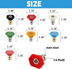 Pressure Washer Tips, Pressure Washer Nozzle Tip with Holder, 7 Nozzle Tips, 1/4 Inch Quick Connect, 4000 PSI
