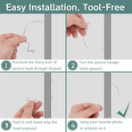 30Pcs Picture Hanger Hooks Super Hooks for Hanging Drywall Picture Hanging Hooks Heavy Duty Wall Hooks for Hanging Pictures, Photos, Frames, Planters, Art, Clock