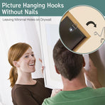 30Pcs Picture Hanger Hooks Super Hooks for Hanging Drywall Picture Hanging Hooks Heavy Duty Wall Hooks for Hanging Pictures, Photos, Frames, Planters, Art, Clock